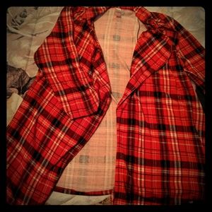 Plaid Printed Cardigan